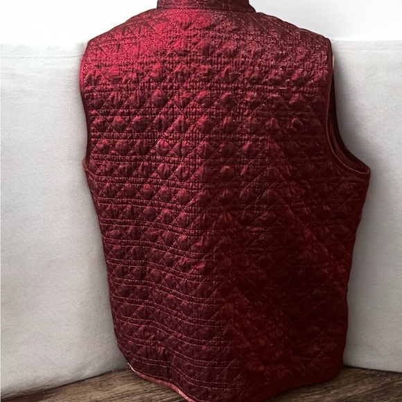 Chico's Quilted Vest in Rich Burgundy - Picture 3 of 4